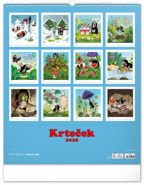Wandkalender Der kleine Maulwurf 2026, 48 x 56 cm