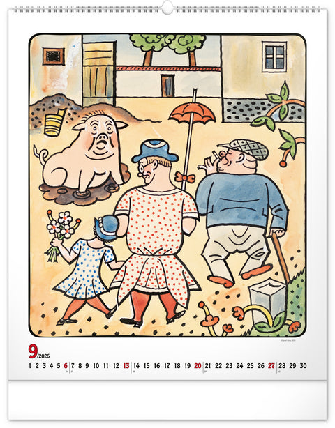 Wandkalender Josef Lada 2026, 48 x 56 cm