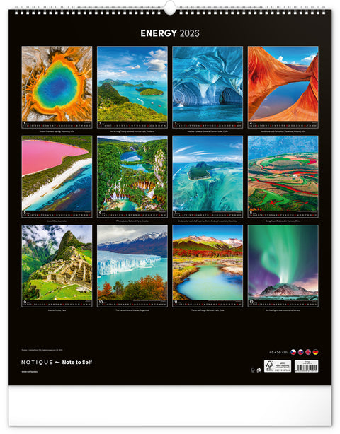 Wandkalender Energie 2026, 48 x 56 cm