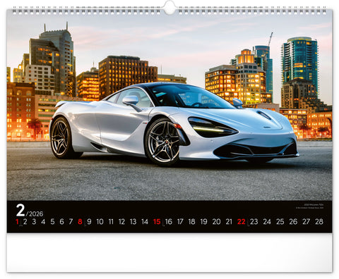 Wandkalender Autos 2026, 48 x 33 cm
