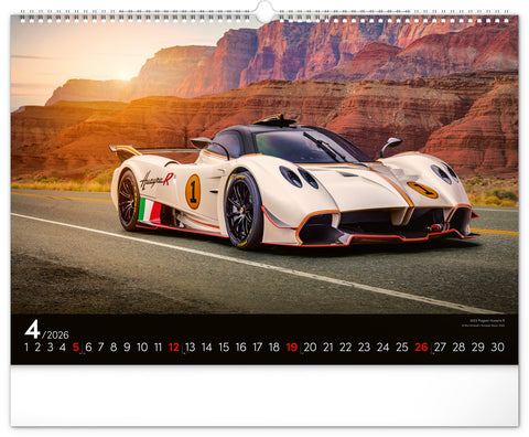 Wandkalender Autos 2026, 48 x 33 cm