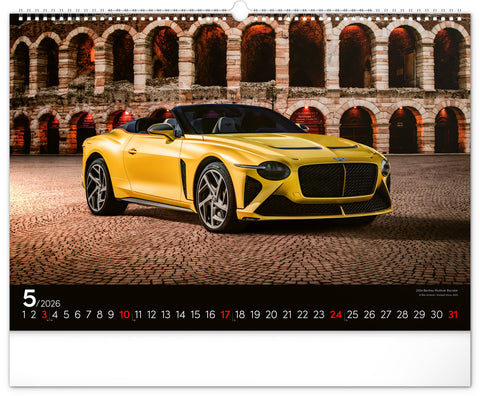 Wandkalender Autos 2026, 48 x 33 cm