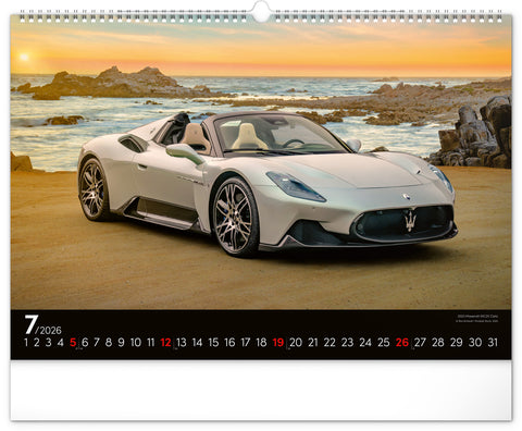 Wandkalender Autos 2026, 48 x 33 cm
