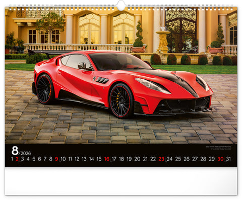 Wandkalender Autos 2026, 48 x 33 cm