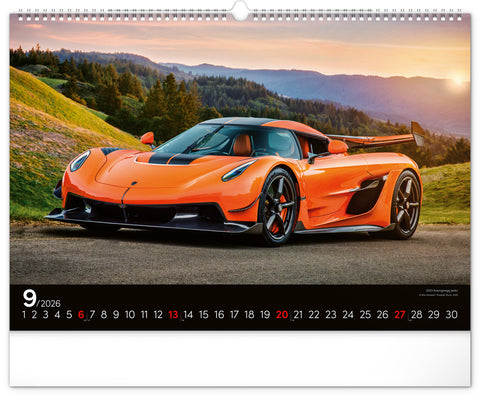 Wandkalender Autos 2026, 48 x 33 cm