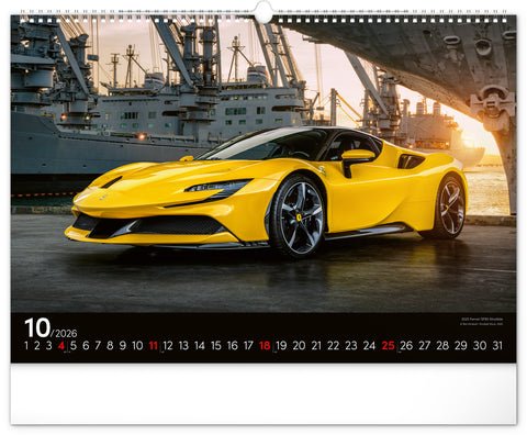 Wandkalender Autos 2026, 48 x 33 cm