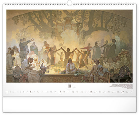 Wandkalender Slawische Epoche – Alfons Mucha 2026, 48 x 33 cm