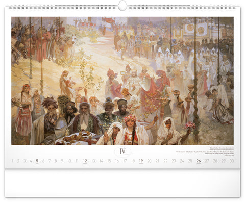 Wandkalender Slawische Epoche – Alfons Mucha 2026, 48 x 33 cm