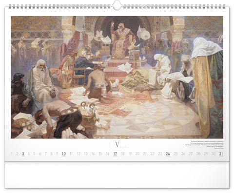 Wandkalender Slawische Epoche – Alfons Mucha 2026, 48 x 33 cm