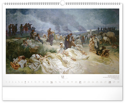 Wandkalender Slawische Epoche – Alfons Mucha 2026, 48 x 33 cm