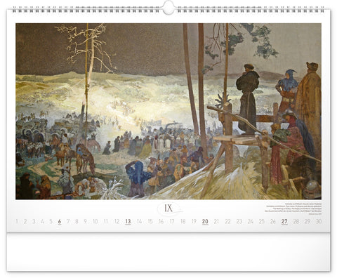 Wandkalender Slawische Epoche – Alfons Mucha 2026, 48 x 33 cm