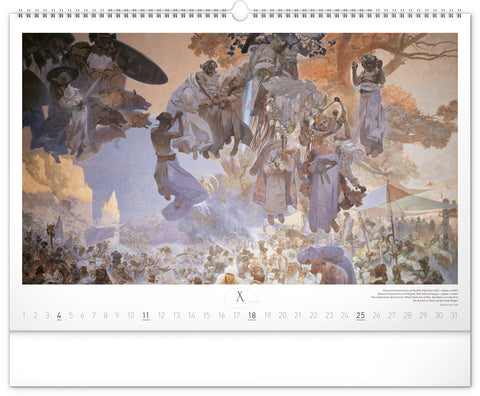 Wandkalender Slawische Epoche – Alfons Mucha 2026, 48 x 33 cm