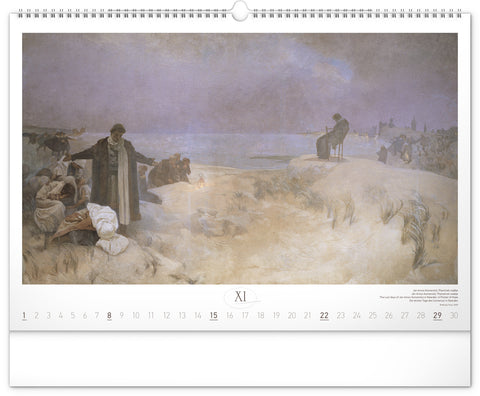 Wandkalender Slawische Epoche – Alfons Mucha 2026, 48 x 33 cm