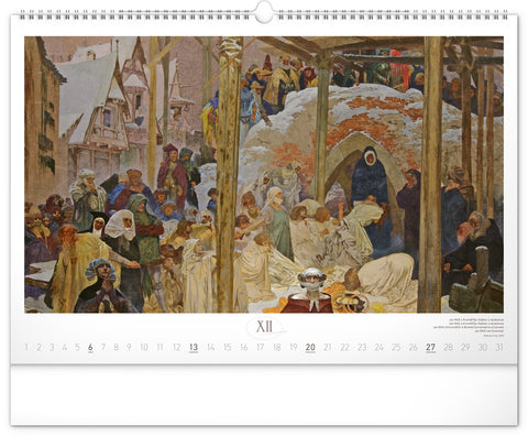 Wandkalender Slawische Epoche – Alfons Mucha 2026, 48 x 33 cm