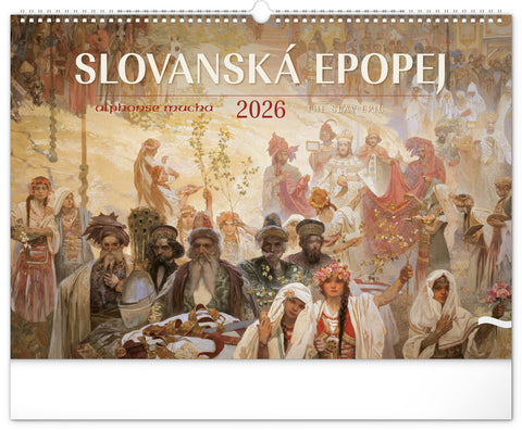 Wandkalender Slawische Epoche – Alfons Mucha 2026, 48 x 33 cm