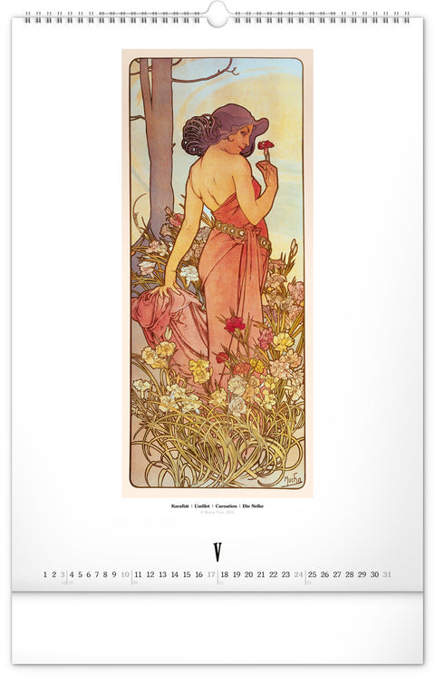 Wandkalender Alfons Mucha 2026, 33 x 46 cm
