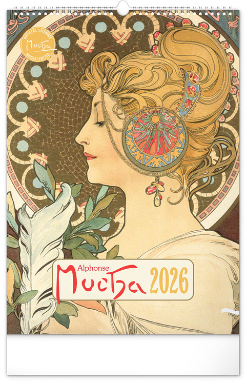 Wandkalender Alfons Mucha 2026, 33 x 46 cm