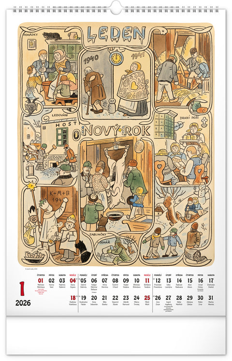 Wandkalender Josef Lada 2026, 33 x 46 cm