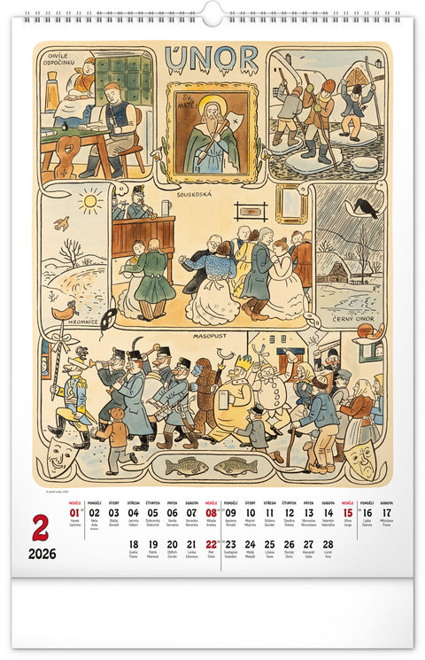 Wandkalender Josef Lada 2026, 33 x 46 cm