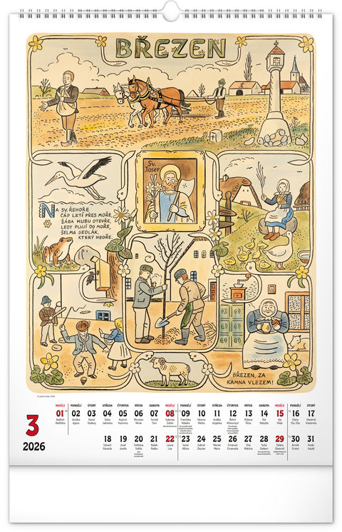 Wandkalender Josef Lada 2026, 33 x 46 cm