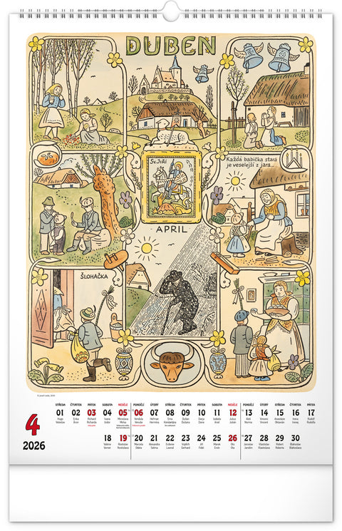 Wandkalender Josef Lada 2026, 33 x 46 cm