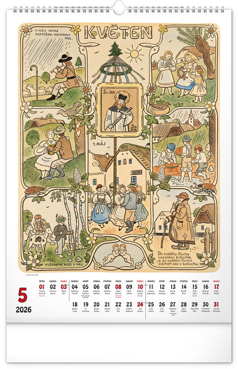 Wandkalender Josef Lada 2026, 33 x 46 cm