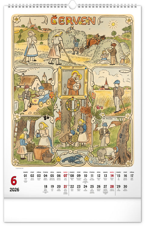Wandkalender Josef Lada 2026, 33 x 46 cm