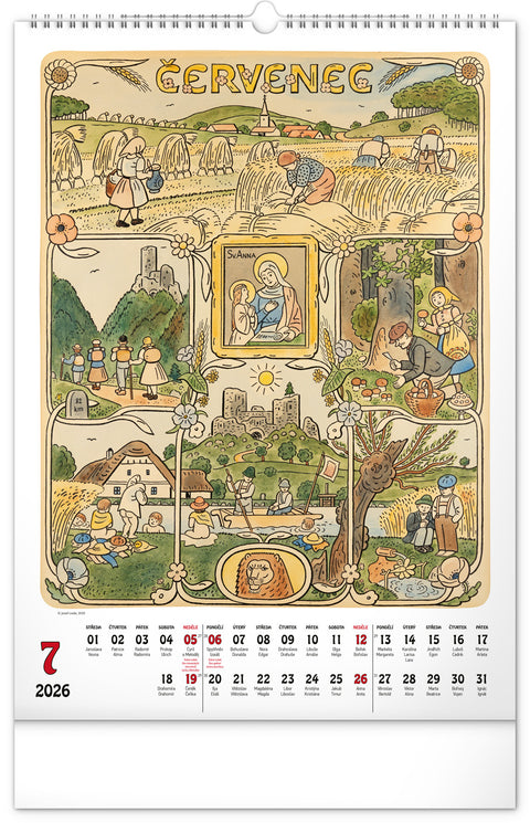 Wandkalender Josef Lada 2026, 33 x 46 cm