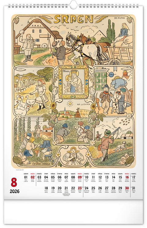 Wandkalender Josef Lada 2026, 33 x 46 cm