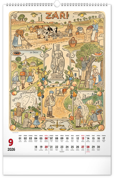 Wandkalender Josef Lada 2026, 33 x 46 cm