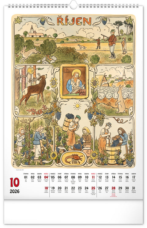 Wandkalender Josef Lada 2026, 33 x 46 cm