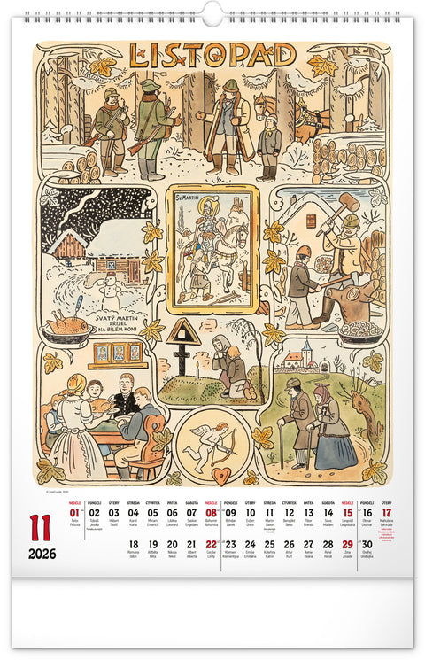 Wandkalender Josef Lada 2026, 33 x 46 cm