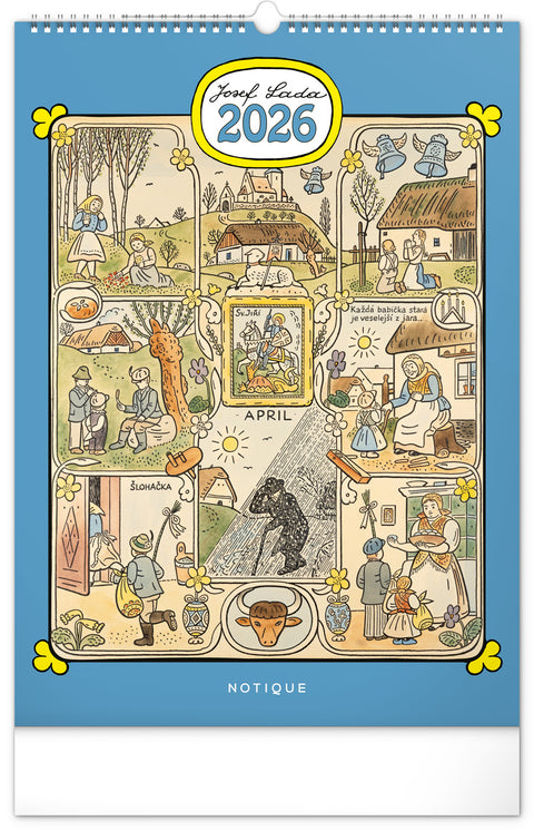 Wandkalender Josef Lada 2026, 33 x 46 cm