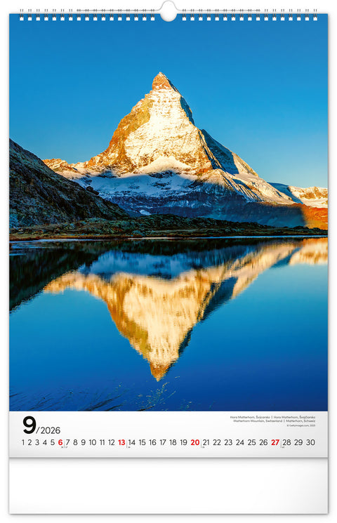Wandkalender Berge 2026, 33 x 46 cm