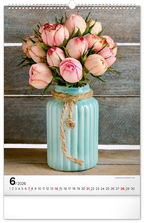Wandkalender Blumenstrauß 2026, 33 x 46 cm