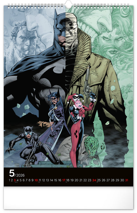 Wandkalender Batman Dark 2026, 33 x 46 cm