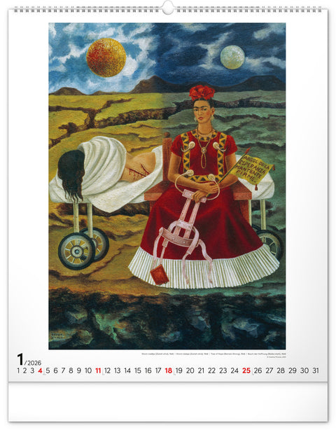 Wandkalender Frida Kahlo 2026, 48 x 56 cm