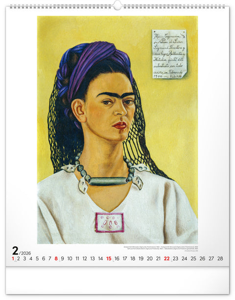 Wandkalender Frida Kahlo 2026, 48 x 56 cm