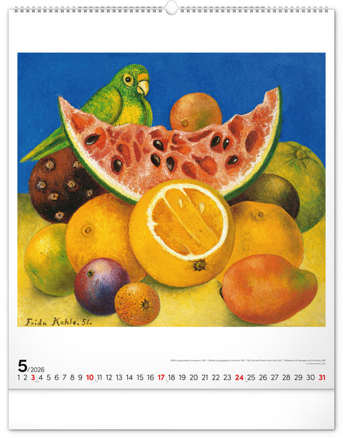Wandkalender Frida Kahlo 2026, 48 x 56 cm