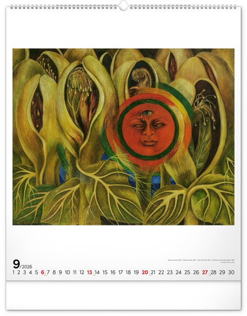 Wandkalender Frida Kahlo 2026, 48 x 56 cm