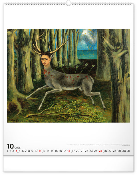 Wandkalender Frida Kahlo 2026, 48 x 56 cm