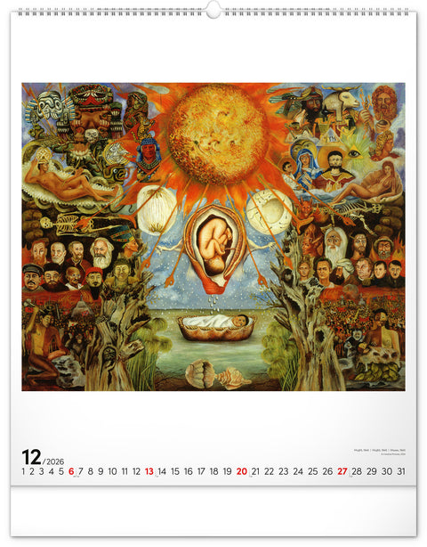 Wandkalender Frida Kahlo 2026, 48 x 56 cm
