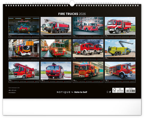 Wandkalender Feuerwehrfahrzeuge 2026, 48 x 33 cm