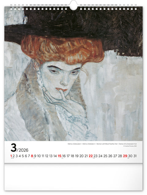 Wandkalender Gustav Klimt 2026, 30 x 34 cm
