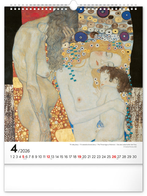 Wandkalender Gustav Klimt 2026, 30 x 34 cm