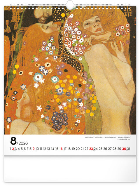 Wandkalender Gustav Klimt 2026, 30 x 34 cm