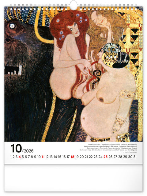 Wandkalender Gustav Klimt 2026, 30 x 34 cm