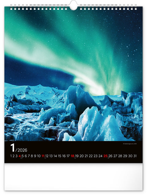 Wandkalender Polarlichter 2026, 30 x 34 cm