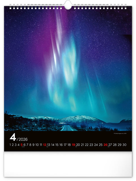 Wandkalender Polarlichter 2026, 30 x 34 cm