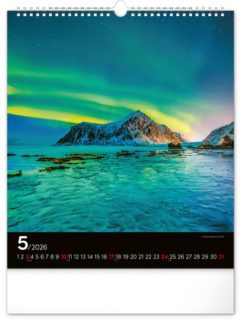 Wandkalender Polarlichter 2026, 30 x 34 cm